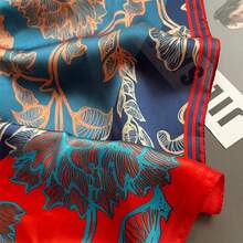 Luxury Design Print Silk Square Scarf Women Soft Satin Horse Hairband Neckerchief Office Hijab Headband Foulard Bag Ribbons Gift - 231009-1 - 查看 3