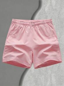 Women's Loose Fit Quick-Dry Elastic Breathable Sports Shorts, Suitable For Casual, Running And Fitness - Pink - View 3