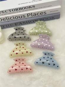 1个心形发夹，优雅发髻发型配饰，多功能发夹 - 彩色 - 查看 1