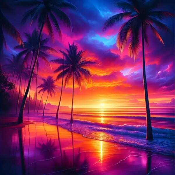 5D Diamond Painting Kit - Full Round Diamond, Landscape Pattern, Acrylic Craft Set For Home Decor, Frameless Diamond Painting Gift Set