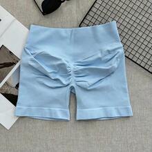 Women's High Waist Seamless Yoga Shorts - Stretchy Butt Lifting, Suitable Running, Fitness And Outdoor Activities |   Fashionable Appearance |   Stretchy Fabric Summer NYML - 嬰兒藍 - 查看 13