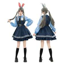 Women's  Judy Hopps Cosplay Costume Stage Role Play Skirt Set YUQ3 - 藍色 - 查看 4