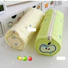 1pc Lemon Star Pencil Case, Cute High-Quality Student Stationery Storage Bag, Large Capacity Embroidered Apple Pen Pouch - Pencil Case - View 7