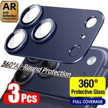 Luxury Blue Lens Protection Film 3pcs Set Ultra-Clear Anti-Scratch Full Coverage Camera Lens Protector Film Compatible With IPhone 17 Pro Max/17 Pro 4 Colors Orange/Silver/Blue/Transparent Premium 9H Tempered Glass Strong Adhesion Scratch Fingerprint Dust Proof Full Frame Protection High Transparency Lens Cover Perfect Fit Spring Easter Gift - Blue - View 13