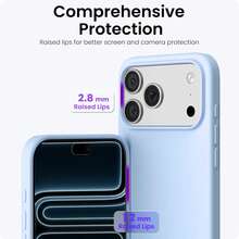 Ốp lưng bảo vệ toàn thân 3 lớp bằng silicon lỏng mềm mại cho iPhone 17, 17 Air, 17 Pro, 17 Pro Max, chống sốc, chống trầy xước, lớp lót microfiber, tương thích với iPhone 13, 11, 16 Pro Max, 15, 14 Plus, 12 Mini, XS Max, 7, 8 Plus - Bầu trời xanh mới - Xem 10