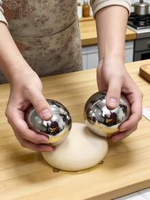 1个/2个不锈钢滚珠轴承饺子皮擀面杖，家用面条制作器，饮料冰球多功能工具 - 查看 9