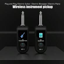 K-007 1-To-1/1-To-2 Electric Guitar Wireless Transmitter & Receiver, Musical Instrument Wireless Adapter, Compatible With 6.35MM Speaker Plug, Suitable For Electric Guitar, Bass, Electric Wind Instrument And Other Musical Instruments To Convert Wired Connection To Wireless Sound Transmission, High-Quality Audio, Rechargeable Battery DC3.7V/200mAH, Long Battery Life, Easy To Use - 均碼 - 查看 3