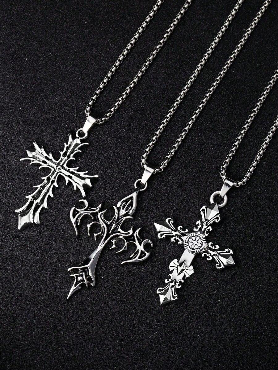 1 chiếc dây chuyền mặt thánh giá kiểu Gothic cổ điển, phù hợp cho cả nam và nữ đeo hàng ngày, phụ kiện dây dài, quà tặng cho các dịp lễ, sinh nhật, lễ Phục sinh, tốt nghiệp, Ngày của Cha, dây chuyền nam, trang sức nam, dây chuyền. - Nhiều màu - Xem 1