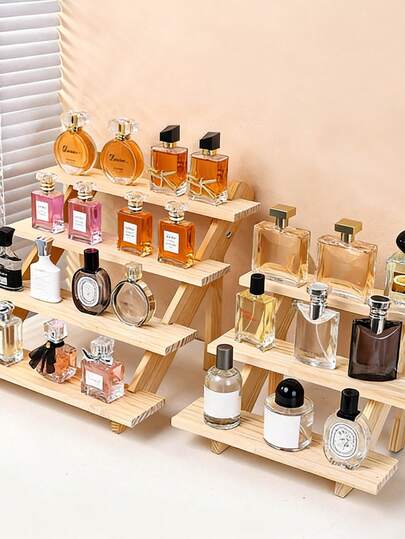 1个创意多层木质首饰展示架，可分隔展示耳环、戒指、项链，适用于直播、手工艺品收藏、咖啡角、厨房收纳、家居装饰、房间装饰、厨房装饰、办公桌、桌面、厨房配件