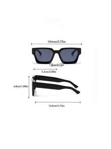 New Arrival European And American Street Style Versatile Personalized Classic Thick Frame Sunglasses - Black and Gray - View 1