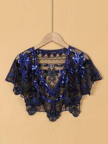 1pc Versatile Thin Sequin Shawl Bolero Shrug - Multicolor - View 4