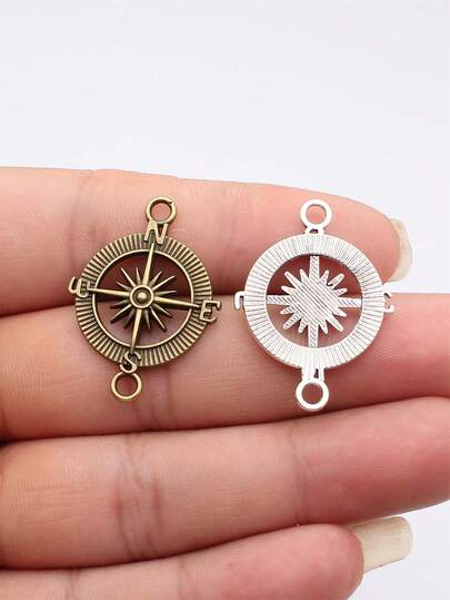 10 piezas de 33x24mm Conector de brújula para hacer pulseras, collares y joyería artesanal