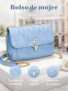 Exquisitas damas bolsas de hombro de dos piezas, bolsa de axila, bolsa de cuerpo cruzado, gran capacidad, bolsa de cadena, adecuado para regalos de cumpleaños, regalos navideños, adecuados para compras, fiestas y fiestas - YFB-162 - Ver 3
