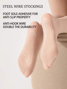 1pc Black Steel Wire Stockings, Thin Fabric, Anti-Snag, Non-Slip, Suitable For Daily Wear, Spring/Autumn/Summer - Multicolor - View 4