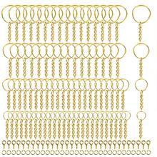 90pcs/Set Keychain Accessories, Suitable For Handmade, Resin Keychain, Including Keyring With Chain, Split Ring, Screw Eye Pins, For DIY Keychain Making - 20pcs Keyrings, 30pcs Jump Rings, 40pcs Screw Eye Pins - 90Pcs/Set - View 5