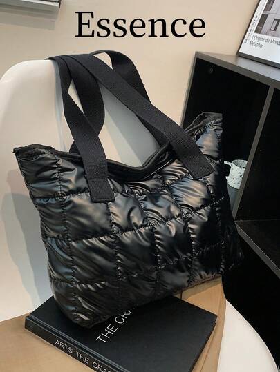 Bolso de hombro acolchado de estilo casual de negocios, ligero para adolescentes, mujeres, estudiantes universitarios, principiantes y trabajadores de cuello blanco. Perfecto para la oficina, la universidad, el trabajo, los negocios, los desplazamientos, el aire libre, los viajes, las salidas, la escuela. Gran capacidad, portátil. Adecuado para adolescentes, mujeres, estudiantes universitarios. Perfecto para la oficina, la universidad, la escuela primaria, la escuela secundaria, el trabajo, los negocios, los desplazamientos. Bolso de mano con cremallera de moda, útiles escolares, bolso escolar, bolso de mano escolar, mochila escolar, bolsos de vuelta al cole, impermeable. Adecuado para adolescentes, mujeres, estudiantes universitarios. Perfecto para volver al cole, el primer día de escuela, bolsos de mano para mujeres, artículos esenciales para la universidad, la oficina, la playa.