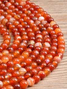 Red Agate Beads-Round Sardonyx Carnelian Loose Beads For Jewelry Making, DIY Necklace Bracelet, Smooth Round Gemstones, No Plating, Ideal For Christmas, Valentine'S Day, Birthdays & Campus Gifts.-4mm/6mm/8mm/10mm. - Multicolor - View 5