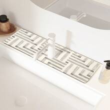 1pc, Sink Faucet Suction Pad, Drainage Pad, Kitchen, Bathroom Sink, Countertop, Drainage Pad, Diatomite Washbasin, And Cuttable Quick-Drying Pad. - Multicolor - View 15