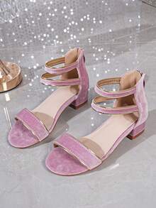 1 đôi sandal cao gót thời trang cho bé gái, thích hợp cho mùa hè. - Hồng - Xem 2