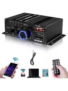 AK380 2CH 800W Digital Amplifier Bluetooth USB Mini Car Audio - Black - View 2