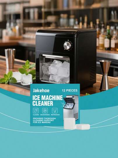 12pcs Ice Maker Cleaning Tablets, Daily Home Ice Maker Cleaner & Descaler, Quickly Dissolve Limescale Without Disassembly, Refreshing Summer Companion - Dedicated Ice Maker Cleaning Tablets, Ensure Every Is Pure And Crisp, Suitable For All Models