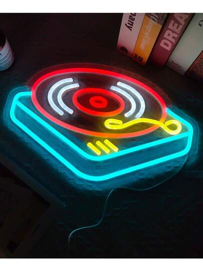 1pc Music Note Neon Sign Multi-Color LED Wall Decor, Dimmable USB Powered Night Light, Ideal For Music Festival, Bar, Party, Birthday, Club, Room & Bedroom Decoration, Perfect Gift For Birthday & Festivals