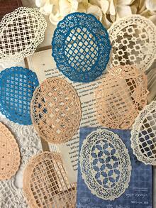 10pcs/Pack Hollow Embossed Handmade Decorative Paper, DIY Collage Scrapbooking Supplies - BQ1008 - View 2