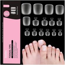 Beetles 16 Sizes 192 Pcs Square Toe Nail Tips - Full Cover Fake Acrylic Toenails, Pre-Etched Double Matte Press On, Soft Gel Toe Nail Extensions For Women - Square for Big Toes 15 Sizes 180 Pcs - 查看 8