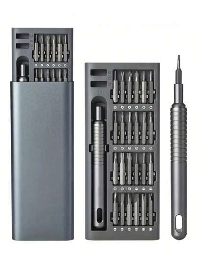 25合1精密螺丝刀套装，多功能智能手机和平板电脑拆装维修工具，塑料材质，不可充电 - 包含各种螺丝刀头