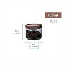 1 hũ thủy tinh kín có nắp gỗ, chai đựng thực phẩm nhà bếp, hộp đựng thực phẩm kín khí dùng cho trà, cà phê hạt, ngũ cốc, kẹo, gia vị. - Trong sáng - Xem 7