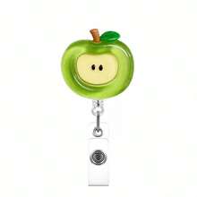 1pc Cartoon Fruit Retractable Badge Reel, Apple Shaped ID Card Holder - Cartoon - View 11