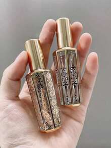 12/4/1pc 3-Color Vintage Engraved Glass Perfume Refillable Spray Bottle Set, Elegant Retro Style With Floral Pattern, Octagonal Shape & Metallic Cap, Portable Lightweight Design, Travel Essential Cosmetic Tool - View 4