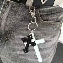 New Y2K Dark Style European And American Popular Cross Pendant Keychain, Gothic Style Keyring For Car, Bag, Gift - Multicolor - View 7