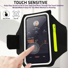Running Armband, Sports Phone Holder For IPhone Galaxy, Fitness Workout Armband Protective Case With Earphones Pocket & Card Slot, Phone Accessories For Training, Jogging Equipment, Trail Running - màu đen - Xem 6
