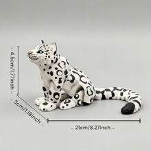 3D Realistic Snow Leopard Figurine, Lifelike Wild Animal Model Suitable For Terrariums, Gardens, Aquariums, Desktops And Holiday Gifts - A - View 11