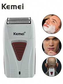 Kemei Máy cạo râu điện không dây KM-3382 dành cho nam - Máy cạo râu sạc USB, máy tỉa tóc chuyên nghiệp 0mm | Máy tỉa tóc và râu chất lượng cao dành cho nam giới - Màu Xám nhạt - Xem 4