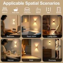 Đèn tường LED thông minh điều chỉnh độ sáng bằng cảm ứng và cảm biến chuyển động, 3 nhiệt độ màu, đèn tủ có thể điều chỉnh, đèn tường LED từ tính cảm biến chuyển động, đèn chiếu sáng dịu mắt, đèn ngủ sạc USB 800mAh, đèn tường từ tính không dây, thích hợp cho cầu thang, hiên nhà, hành lang, phòng tắm, phòng ngủ, tủ, phòng khách, tủ quầy bar. - Nhiều màu - Xem 10