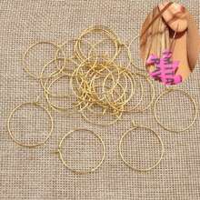 20pcs Stainless Steel Hoop Earrings, Large Round Circle Earring Hoops, DIY Jewelry Making Supplies - Yellow Gold - View 6