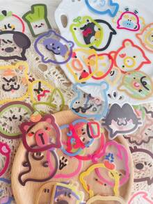 Set Stiker Kartun Warna-warni 50 Buah, Stiker Dekoratif untuk Notebook, Tablet, Scrapbook, Skateboard, Gitar, Helm, Gelas, Kotak Penyimpanan, Stiker DIY Tahan Air, Stiker Lucu, Perlengkapan Scrapbook Kindle, Stiker Laptop, Scrapbooking - MultiWarna - View 10