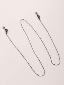 1条黑色串珠眼镜链，女士时尚眼镜挂绳口罩链 - 黑色 - 查看 3