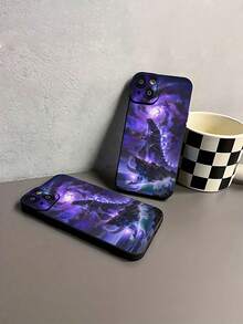 Imagen épica con temática espacial púrpura de .funda de teléfono Fundas compatibles con ,Apple,VIVO,OPPO,,, y Honor.Fabricadas en silicona TPU,ofrecen protección contra golpes y caídas. - Negro - Ver 7