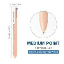 4-Color Ballpoint Pens1.0mm Medium Point Retractable 4-In-1 Multicolor Ink Pen 6ct Assorted Colors Smooth And Comfortable Writing For Journaling And Organizing - Multicolor - View 2