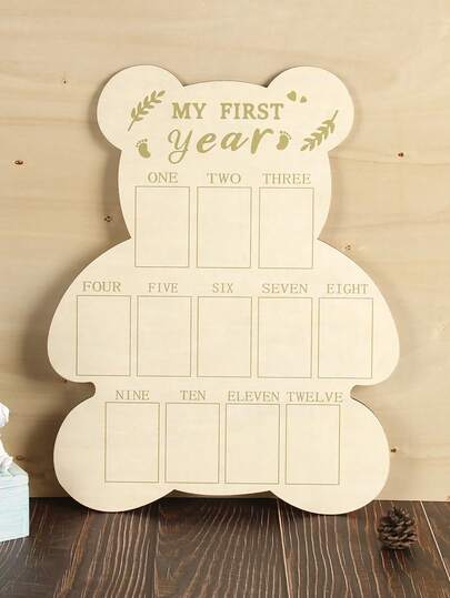 New Baby Monthly Milestone Photo Frame, Wooden Newborn Growth Photography Props