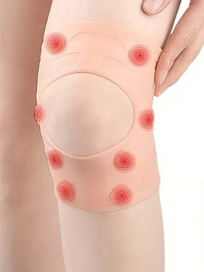 1个磁性护膝，轻盈硅胶材质，配有可调节绑带和多磁铁设计，浅粉色，为跑步、运动、日常使用提供稳定支撑，是圣诞礼物的理想之选，无缝设计，灵活贴合