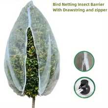 Red de jardín extragruesa con cordón y cremallera, protección insectos y pájaros para frutas, cítricos, flores, red para insectos de Material Pe DQS6 - Blanco - Ver 4