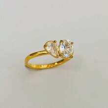 VKHK 1 chiếc nhẫn bằng thép không gỉ mạ vàng 18K đính đá Zirconia, thích hợp cho nữ đeo hàng ngày và trong các dịp cưới, làm quà tặng. - Nhiều màu - Xem 9