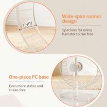 Ruexue - Rueda silenciosa de 11 pulgadas rueda grande transparente con soporte ajustable resistente rueda giratoria silenciosa para hámsters sirios jerbos erizos animales pequeños - como en la foto - Ver 4