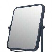 Espejo de cambiador de metal de doble cara para maquillaje de mesa de doble cara 1 x y 3 aumentos cuadrado espejo giratorio para computadora recámara baño con acabado negro mate - Cuadrado negro mate - Ver 4