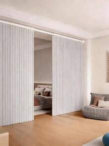 1pc Foldable Window Curtain Partition, Multi-Season Decorative Hanging Cloth, Suitable For Rental Bedroom Divider, High-End Quality, Applicable For Living Room, Bedroom Curtains And Other Scenarios - A - View 2