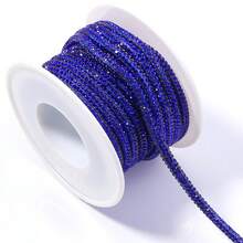 Dây ống đính đá 4mm, dài 5 thước Anh/cuộn, dây rỗng đính đá sang trọng dùng để trang trí dây giày, phụ kiện tóc, hộp và túi xách, 6 hàng đá đính trong ống. - Dây thừng ống tròn khoan nước - Xem 13